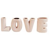 LOVE Letter Vase Pink 9.5cm S/4