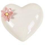 Daphne Flower Heart Ornament White 9cm 