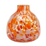 Jaslyn Speckle Glass Bud Vase Red & Pink