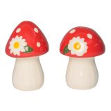 Toadstool Salt & Pepper Shakers White & 