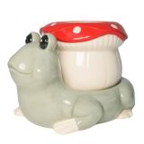 Frog Toadstool Planter White & Red 15cm 