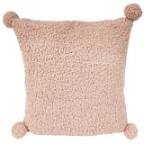 Pom Poms Boucle Cushion Pink 40cm 