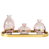 Kinkora Set of 3 Glass Vases with Tray P