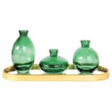 Kinkora Set of 3 Glass Vases with Tray G