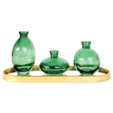 Kinkora Set of 3 Glass Vases with Tray G