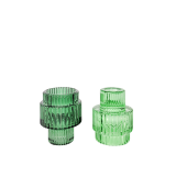 Kinkora Glass Candle Holder Green 10cm (