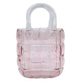 Cushioned Handbag Glass Vase Pink Lg 28c