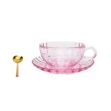 Maisy Glass Tea Cup Set Pink 14cm 