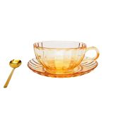 Maisy Glass Tea Cup Set Amber 14cm 