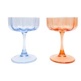 Willa Cocktail Glass Orange & Blue 13cm 