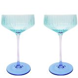 Ellie Ombre Cocktail Glass Aqua & Blue 1