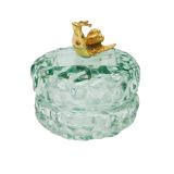 Gold Snail Glass Trinket Box Blue 7cm 