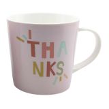 Funky Quote Thanks Mug Pink  Colourful 