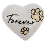 Forever Paws Heart Stone White 8cm 