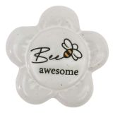 Bee Awesome Daisy Stone White 8cm 