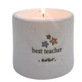 Best Teacher Ever Candle White 7cm 