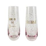 Celebrate Champagne Glass Gold  Pink 16