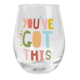 Funky Quote Youve Got This Wine Glass 1