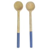 Mango Wood Spoons Natural  Blue Mini 15