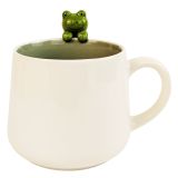 Cute Frog Hanger Mug White & Green 11cm 