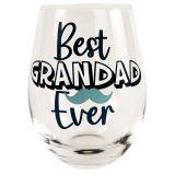Best Ever Grandad Glass Navy 12cm 