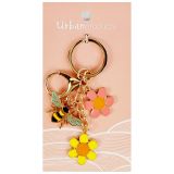 Bee and Flowers Keyring Colourful 12cm 