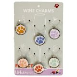 Perfect Pets Paws Wine Charms Colourful 