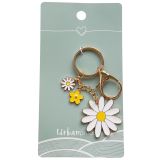 Daisy Flower Keyring Yellow & Green 12cm