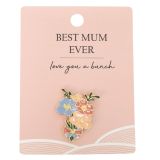 Best Mum Memento Pin Blue 2cm 