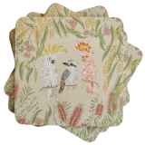 FB Birds MDF Coasters Pink & White 10cm 