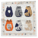 Cat Napkins Grey 33x33cm S/20