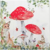 Enchanted Garden Napkins Red 33x33cm S/2