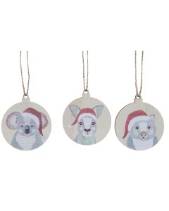 FB Christmas Aus Animals Baubles Hanging