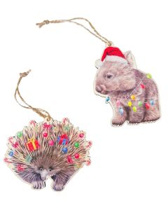 Popcorn Blue Wombat & Echidna Hanging De