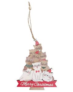 Leo Cats Tree Hanging Decorations Red & 