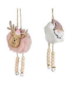 Fluffy Santa & Reindeer Dangly Legs Hang