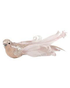 Elegant Bird Feather Clip Pink & Gold 16