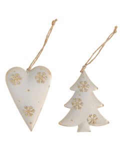 Tree & Heart with Snowflakes Hanging Dec