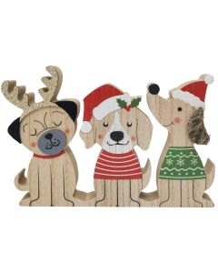 Christmas Dogs Standing decoration Red &