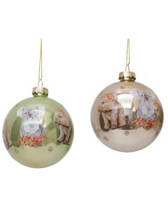 Popcorn Blue Koala & Wombat Glass Bauble