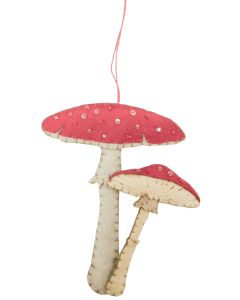 Toadstool Fabric Hanging Decoration Red 