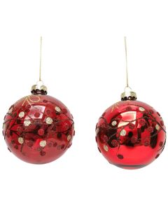 Berries Baubles Red 8cm (2 Asst)