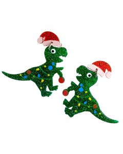 Pop Christmas Dinosaur Earrings   