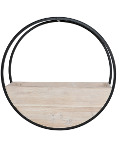 Circle Wall Planter White Wash Med 