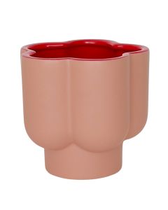 Sale Groovy Flower Planter Pink  Red 13c