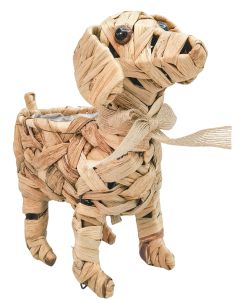 Woven Dog Planter Natural 25cm 