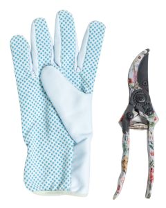 Botanicals Secateurs & Gloves Blue 26cm 