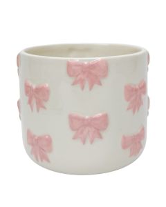 Bow Planter Pink 14cm 