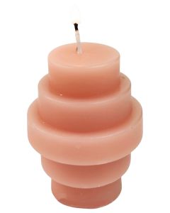 Sale Stacked Vanilla Candle Rose 6.5cm 