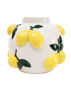 Tuscan Lemon Vase White 16cm 